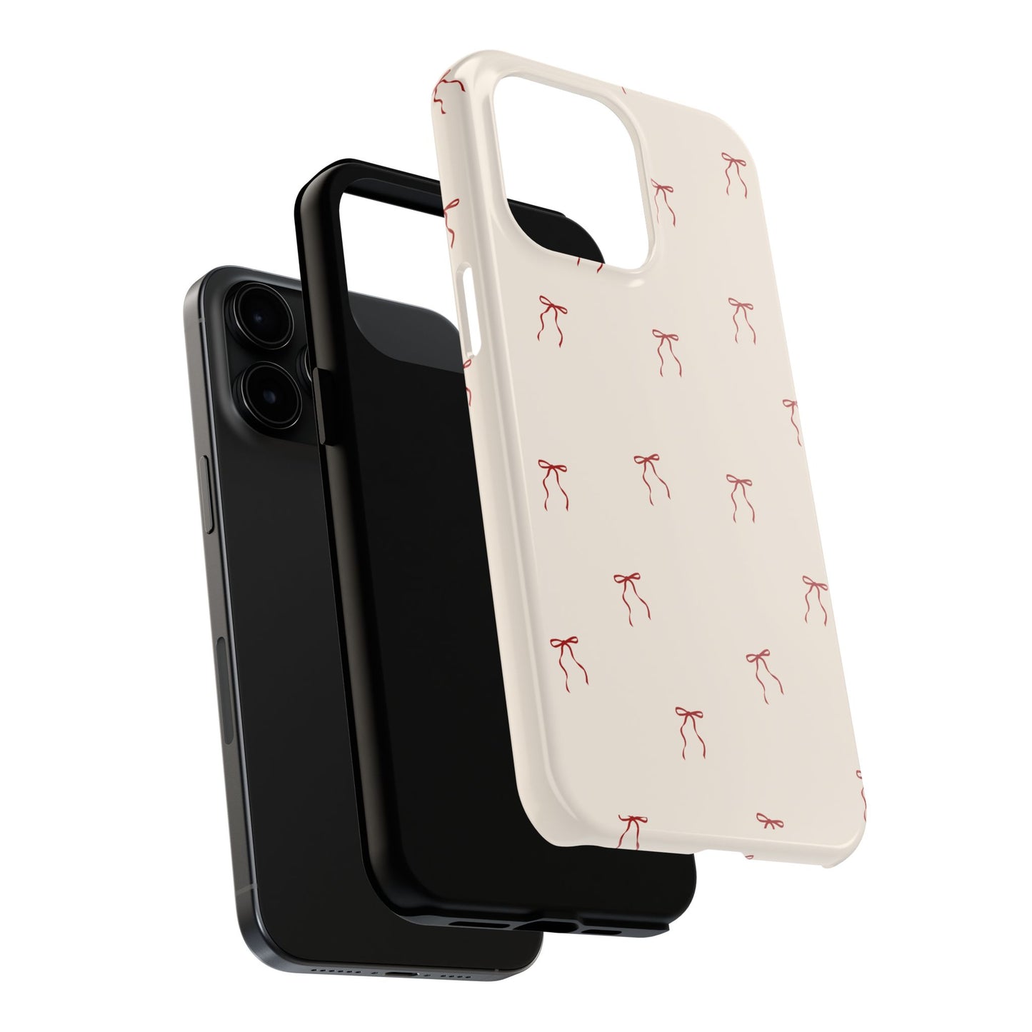 Ribbon Cute Bow Pattern Tough Phone Cases, Bow Phone Cover, Stylish Phone Protectors, Gift for Girls, Trendy Tech Accessories