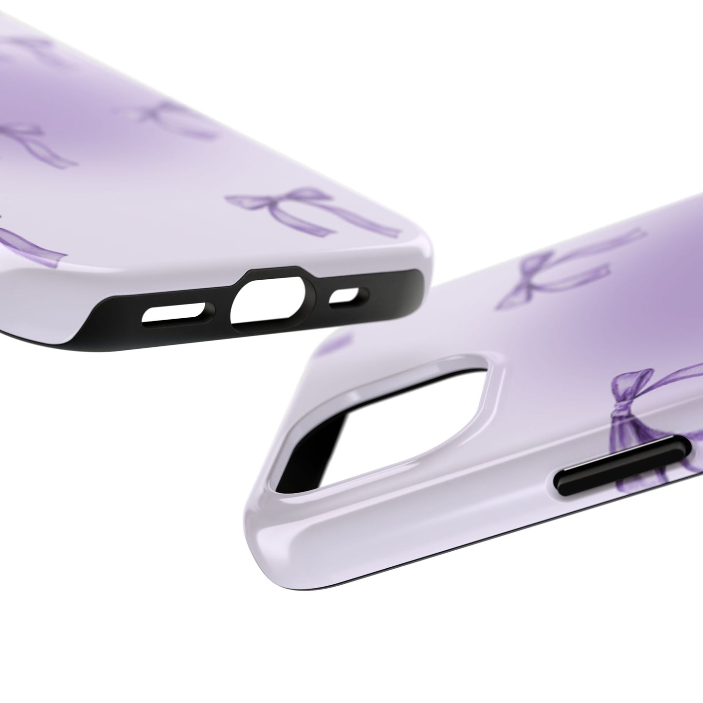 Purple Chic Bow Pattern Phone Case - Stylish Protection for All Occasions