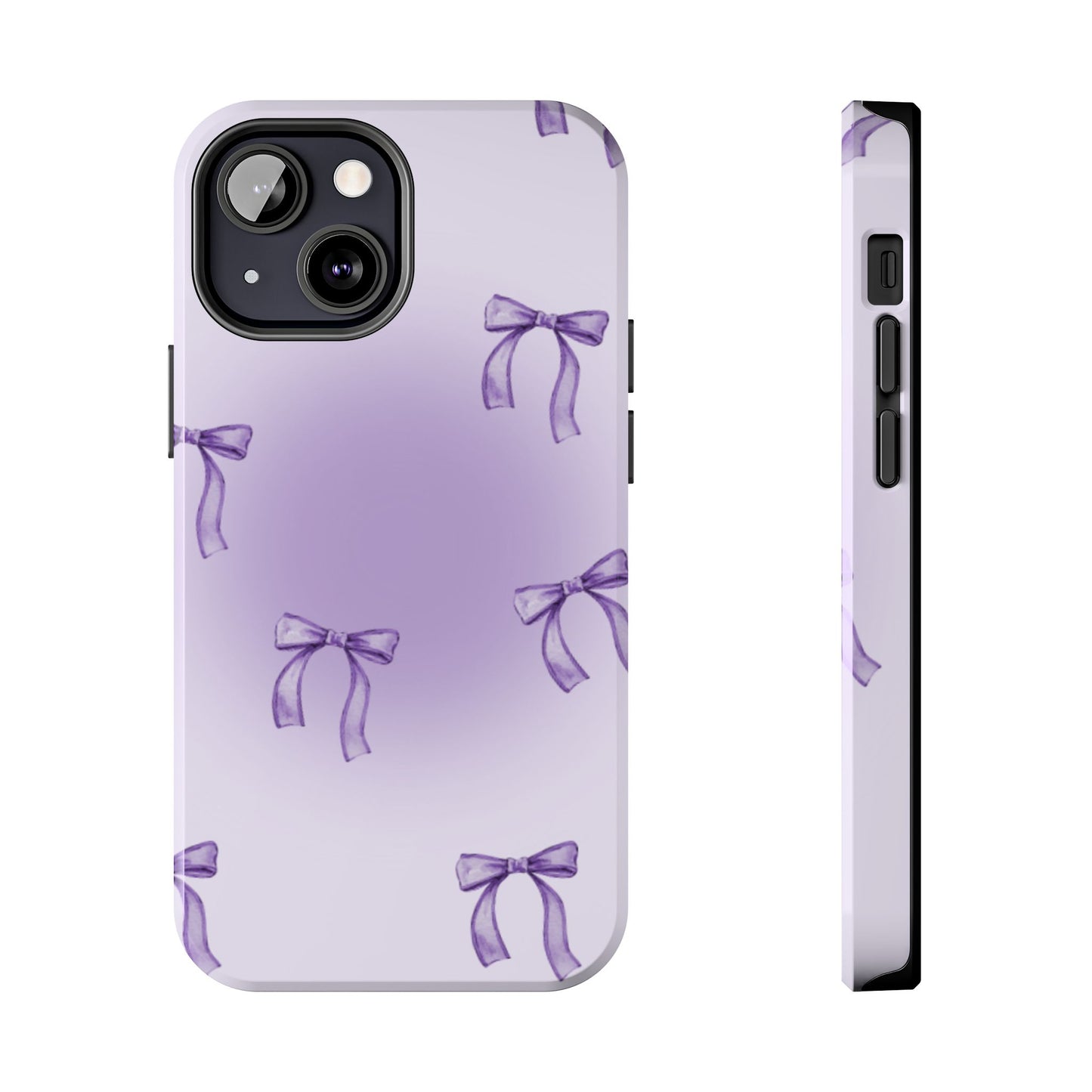 Purple Chic Bow Pattern Phone Case - Stylish Protection for All Occasions