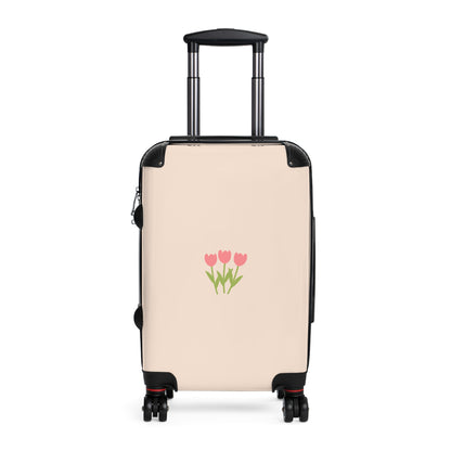 Chic Floral Suitcase with Tulips Design