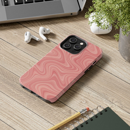 Pink Abstract Marble Tough Phone Case - Durable & Stylish Protection