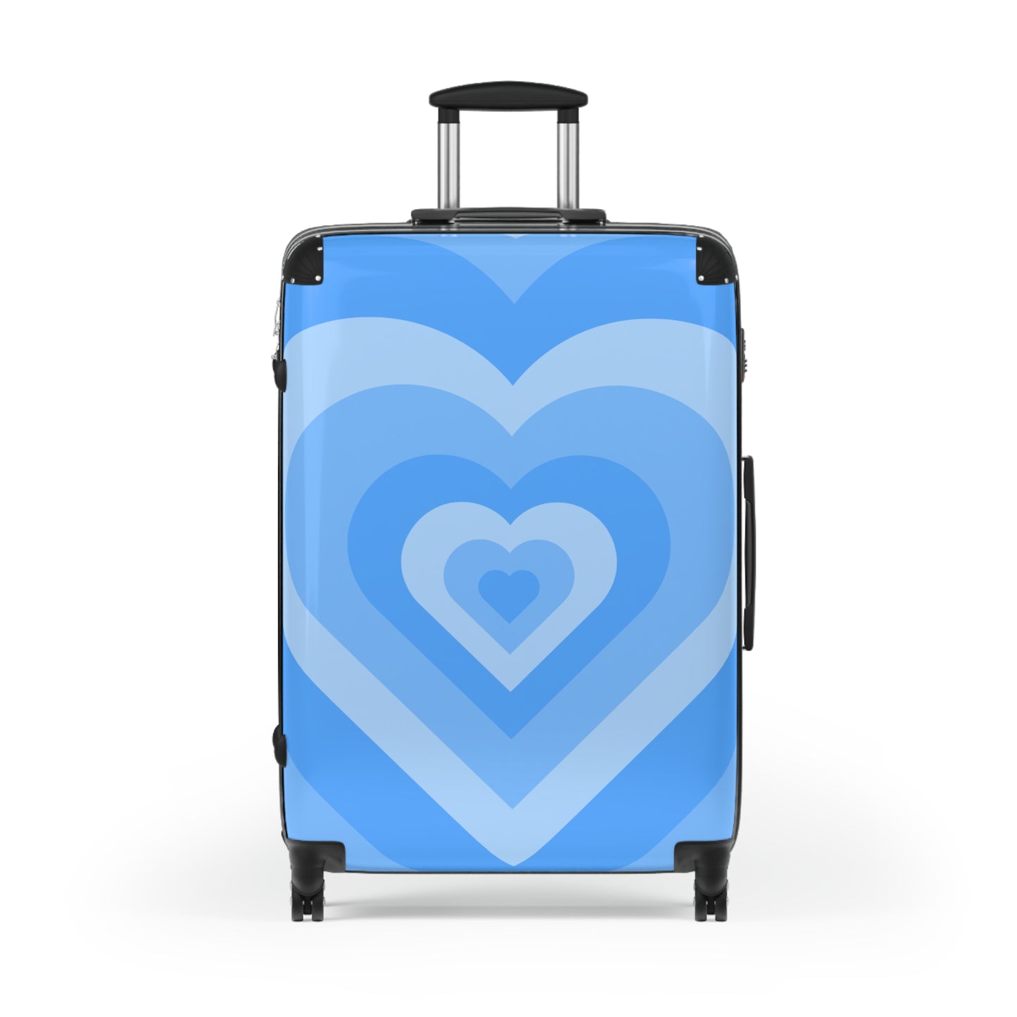 Heart-Patterned Blue Suitcase - Travel Luggage with Blue Hearts, Perfect for Adventures, Gifts for Travelers, Holiday Travel, Fun Getaways