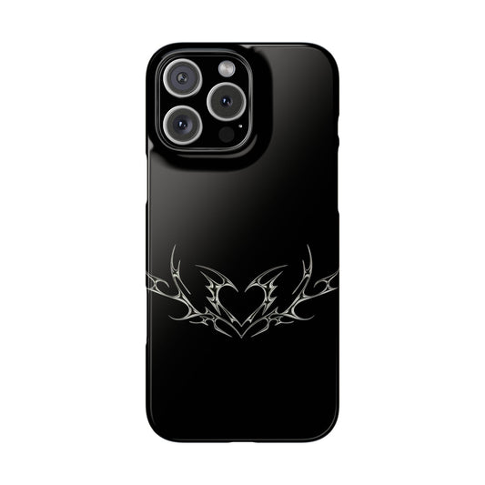 Gothic Heart Design Phone Cases, Slim Phone Covers for Teen Boys and Girls, Trendy Accessories, Unique Gifts for Birthdays, Holidays