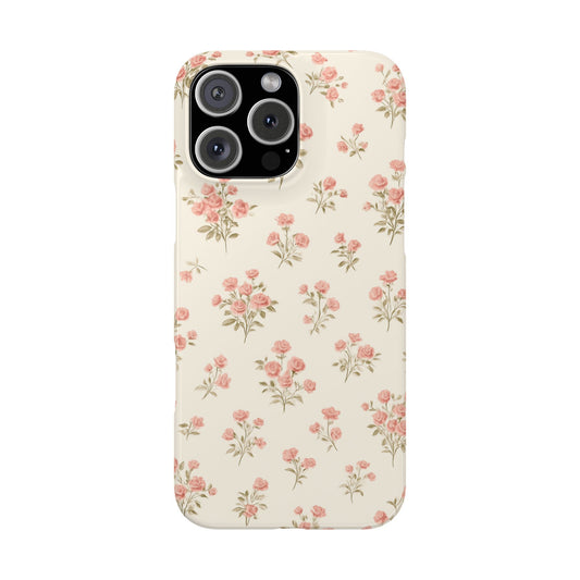 Q Floral Slim Phone Case - Vintage Rose Design for Stylish Protection