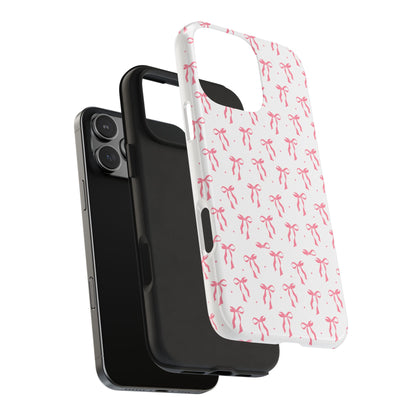 Ribbon Ballet Tough Phone Case - Stylish pink bows aesthetic