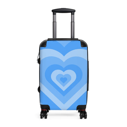 Heart-Patterned Blue Suitcase - Travel Luggage with Blue Hearts, Perfect for Adventures, Gifts for Travelers, Holiday Travel, Fun Getaways