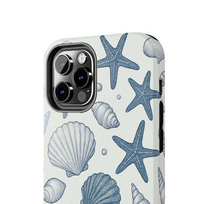 Z Coastal Shells Tough Phone Case - Nautical Design for Ocean Lovers