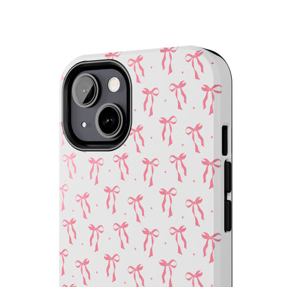 Ribbon Ballet Tough Phone Case - Stylish pink bows aesthetic