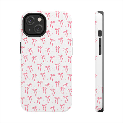 Ribbon Ballet Tough Phone Case - Stylish pink bows aesthetic