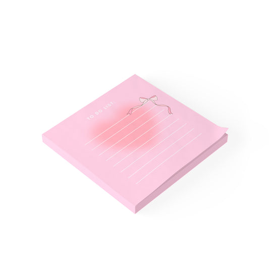 Preppy Cute Pink To-Do List Notepads, Planner Sticky Notes, Gift for Students, Office Supplies, Cute Stationery, Bow Design, Heart Theme