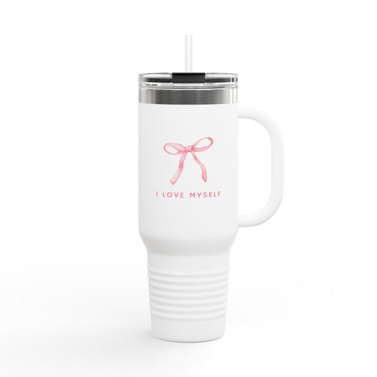 Cute Self-Love Insulated Travel Mug - 40oz with Inspirational Design