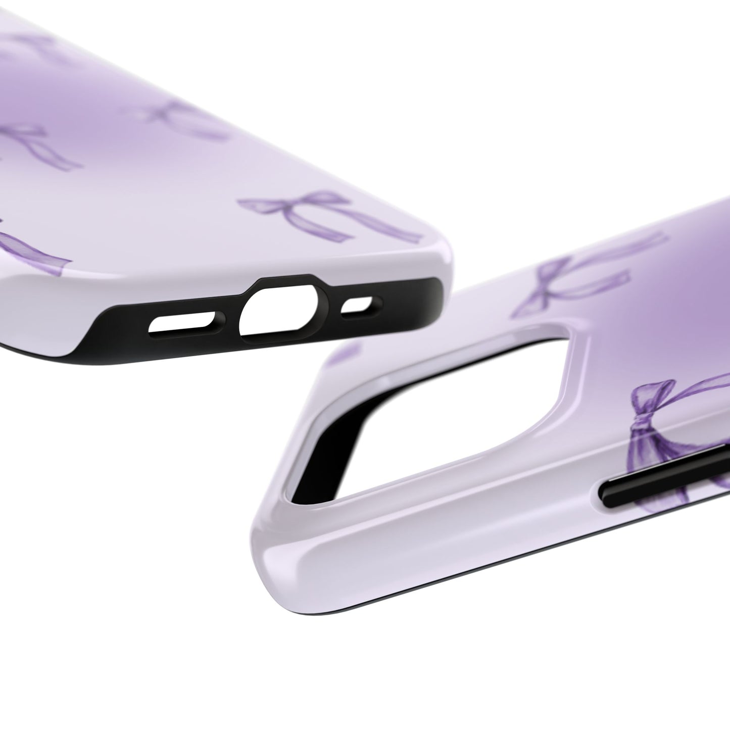 Purple Chic Bow Pattern Phone Case - Stylish Protection for All Occasions