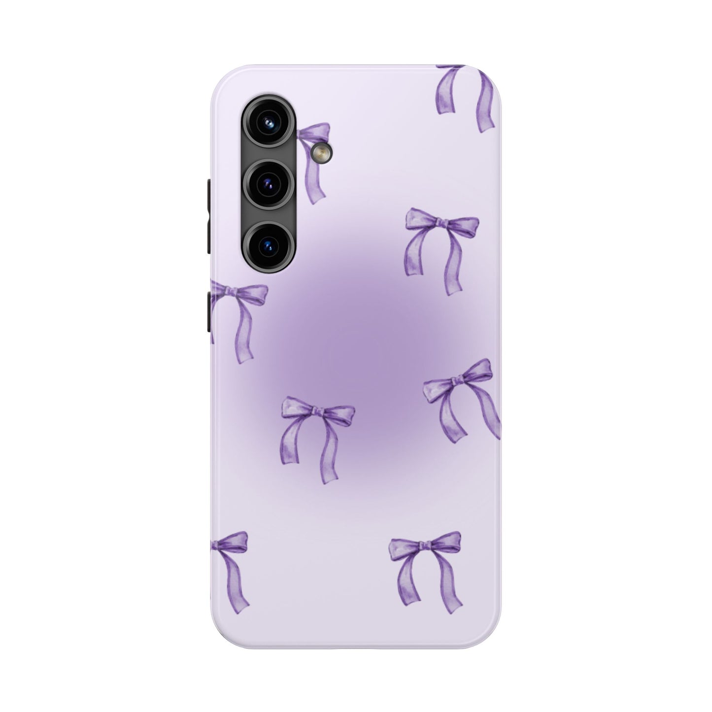 Purple Chic Bow Pattern Phone Case - Stylish Protection for All Occasions