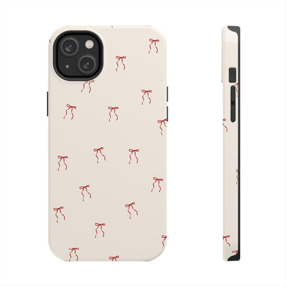 Ribbon Cute Bow Pattern Tough Phone Cases, Bow Phone Cover, Stylish Phone Protectors, Gift for Girls, Trendy Tech Accessories