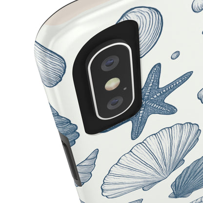 Z Coastal Shells Tough Phone Case - Nautical Design for Ocean Lovers