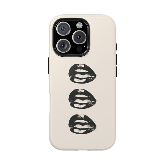 Stylish Lip Print Phone Case - Tough, Durable, Unique Cover for Trendy Individuals, Gift for Her, Valentine's Day, Fashion Accessory
