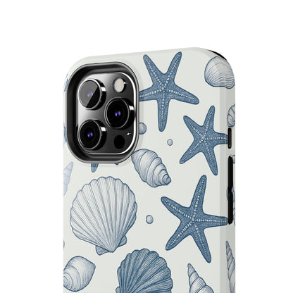 Z Coastal Shells Tough Phone Case - Nautical Design for Ocean Lovers