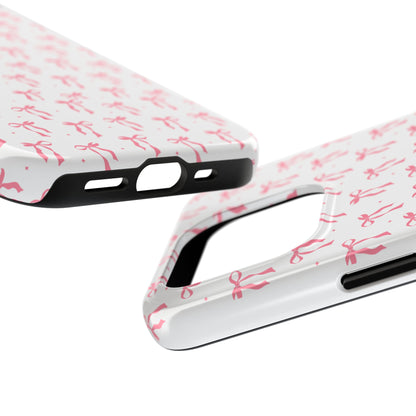 Ribbon Ballet Tough Phone Case - Stylish pink bows aesthetic
