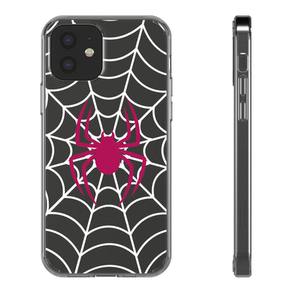 Spider Web Clear Phone Case - Stylish Protection