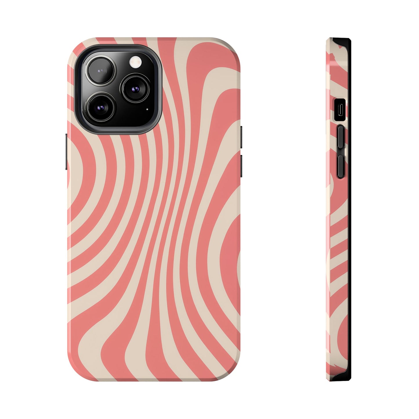 Stylish Waves Phone Case - Trendy Mobile Accessory, Durable Protection, Gift for Teens, Modern Design, Pink Aesthetic