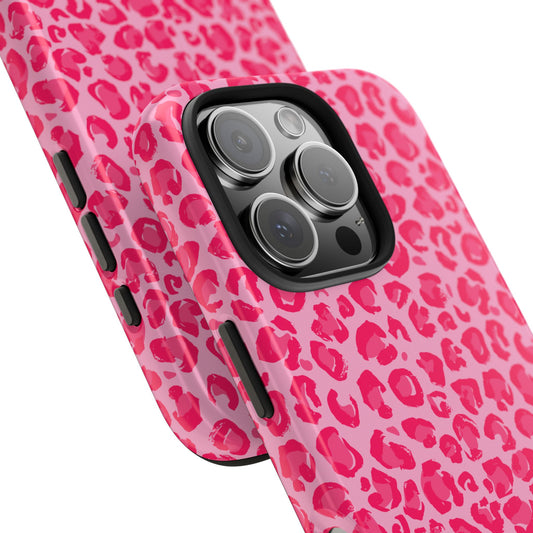 Pink Leopard Print Tough Phone Cases, Y2k Stylish Protection, Gifts for Her, Trendy Phone Accessories, Animal Print Lovers, Durable Cases