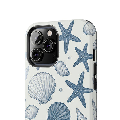 Z Coastal Shells Tough Phone Case - Nautical Design for Ocean Lovers