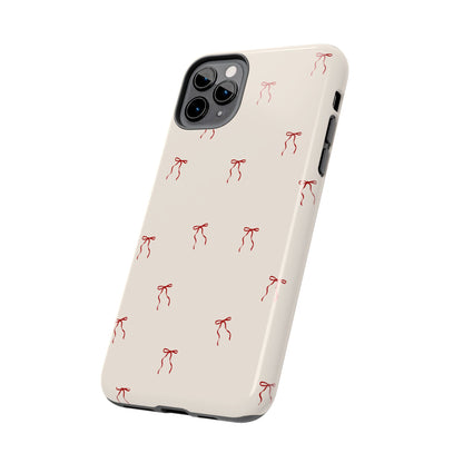 Ribbon Cute Bow Pattern Tough Phone Cases, Bow Phone Cover, Stylish Phone Protectors, Gift for Girls, Trendy Tech Accessories
