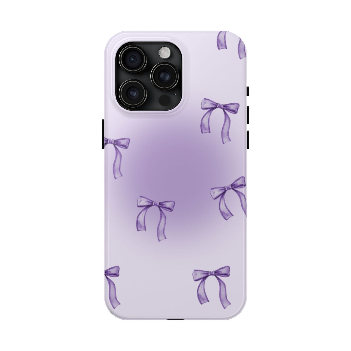 Purple Chic Bow Pattern Phone Case - Stylish Protection for All Occasions