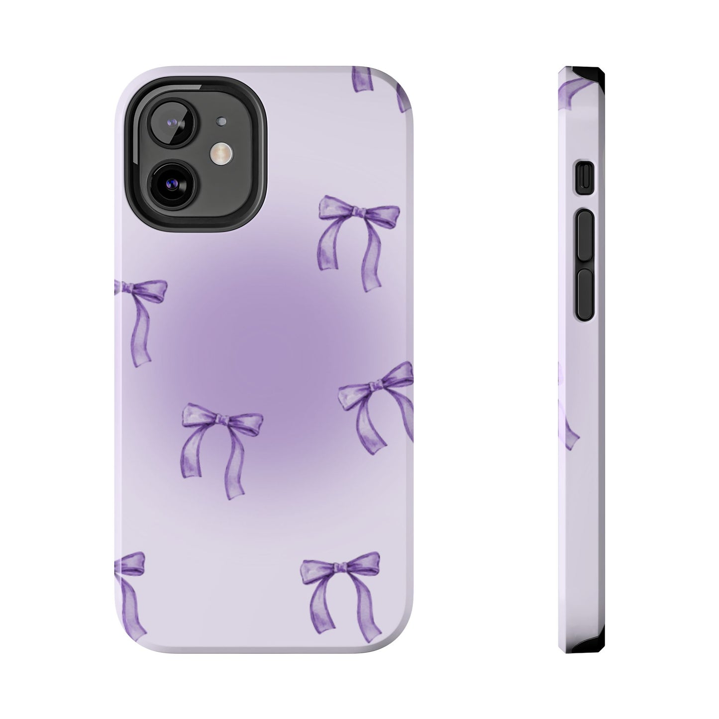 Purple Chic Bow Pattern Phone Case - Stylish Protection for All Occasions