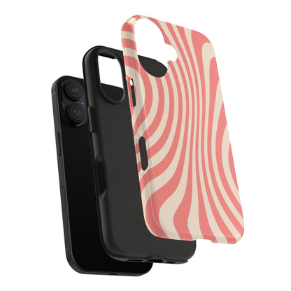 Stylish Waves Phone Case - Trendy Mobile Accessory, Durable Protection, Gift for Teens, Modern Design, Pink Aesthetic