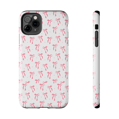 Ribbon Ballet Tough Phone Case - Stylish pink bows aesthetic