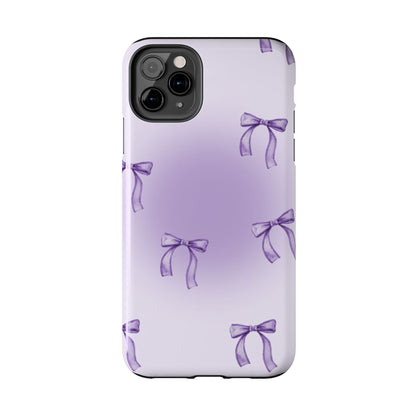 Purple Chic Bow Pattern Phone Case - Stylish Protection for All Occasions