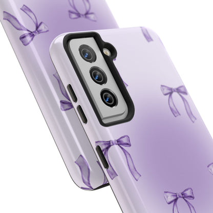 Purple Chic Bow Pattern Phone Case - Stylish Protection for All Occasions
