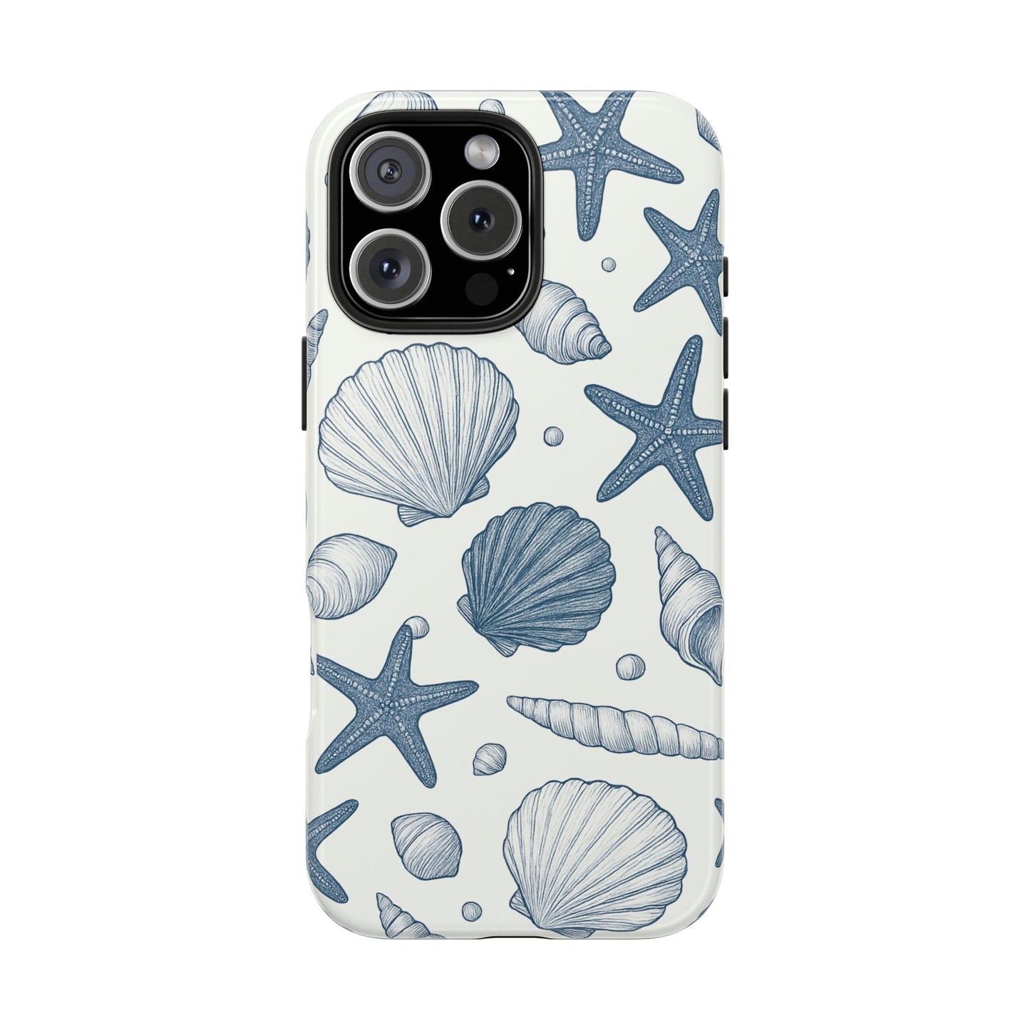 Z Coastal Shells Tough Phone Case - Nautical Design for Ocean Lovers