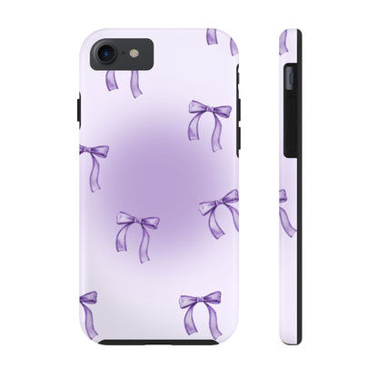 Purple Chic Bow Pattern Phone Case - Stylish Protection for All Occasions