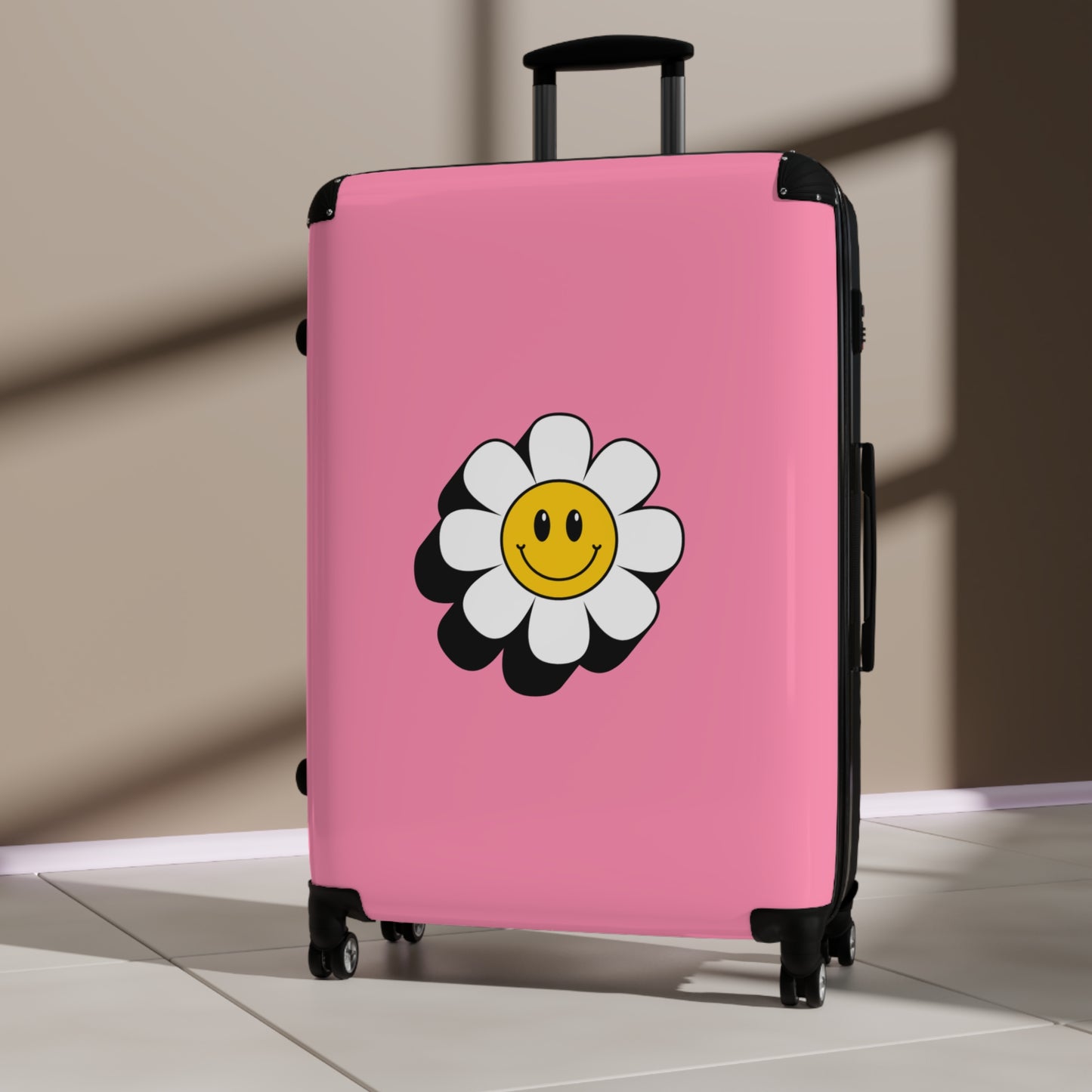 Happy Daisy Rolling Suitcase - Smiley Travel Luggage for Fun Adventures