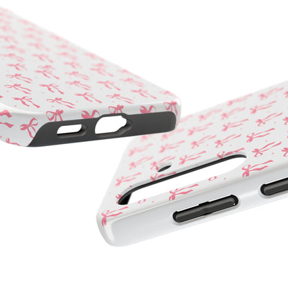 Ribbon Ballet Tough Phone Case - Stylish pink bows aesthetic