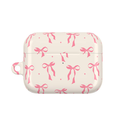 Chic Pink Ribbon AirPod Case - Stylish Protection for Music Lovers