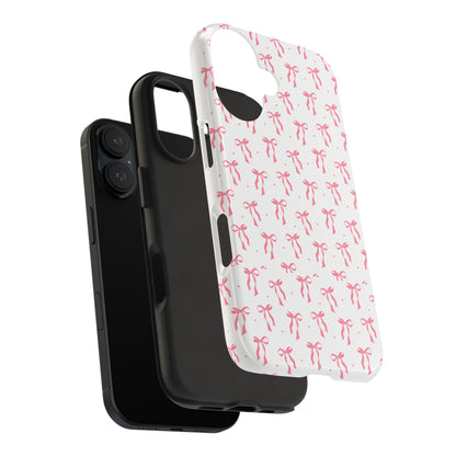 Ribbon Ballet Tough Phone Case - Stylish pink bows aesthetic