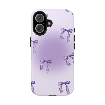 Purple Chic Bow Pattern Phone Case - Stylish Protection for All Occasions