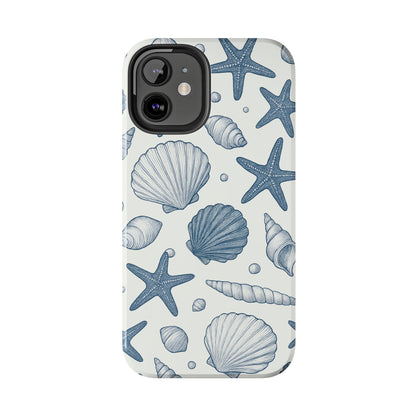 Z Coastal Shells Tough Phone Case - Nautical Design for Ocean Lovers