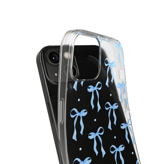 Stylish Bow Pattern Clear Silicone Phone Case - Trendy Gift for Any Occasion