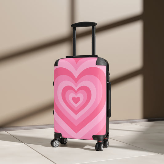 Heart Pattern Carry-On Luggage - Cute Travel Suitcase, Valentines Day Gift, Love Themed Baggage, Stylish Travel Accessory, Heart Design Bag