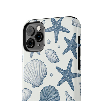 Z Coastal Shells Tough Phone Case - Nautical Design for Ocean Lovers