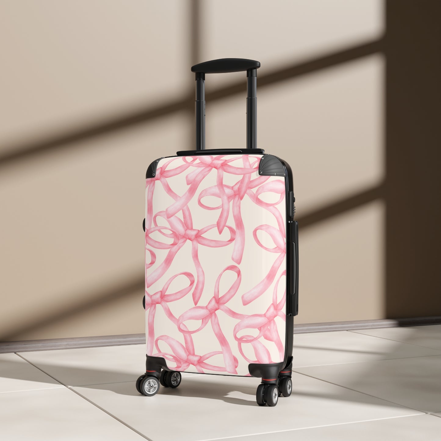 Stylish Travel Suitcase with Pink Bow Design | Luggage for Adventurers, Lightweight Carry-On, Gift for Travelers, Holiday Travel