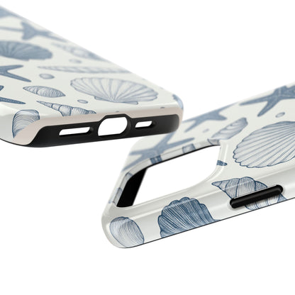 Z Coastal Shells Tough Phone Case - Nautical Design for Ocean Lovers