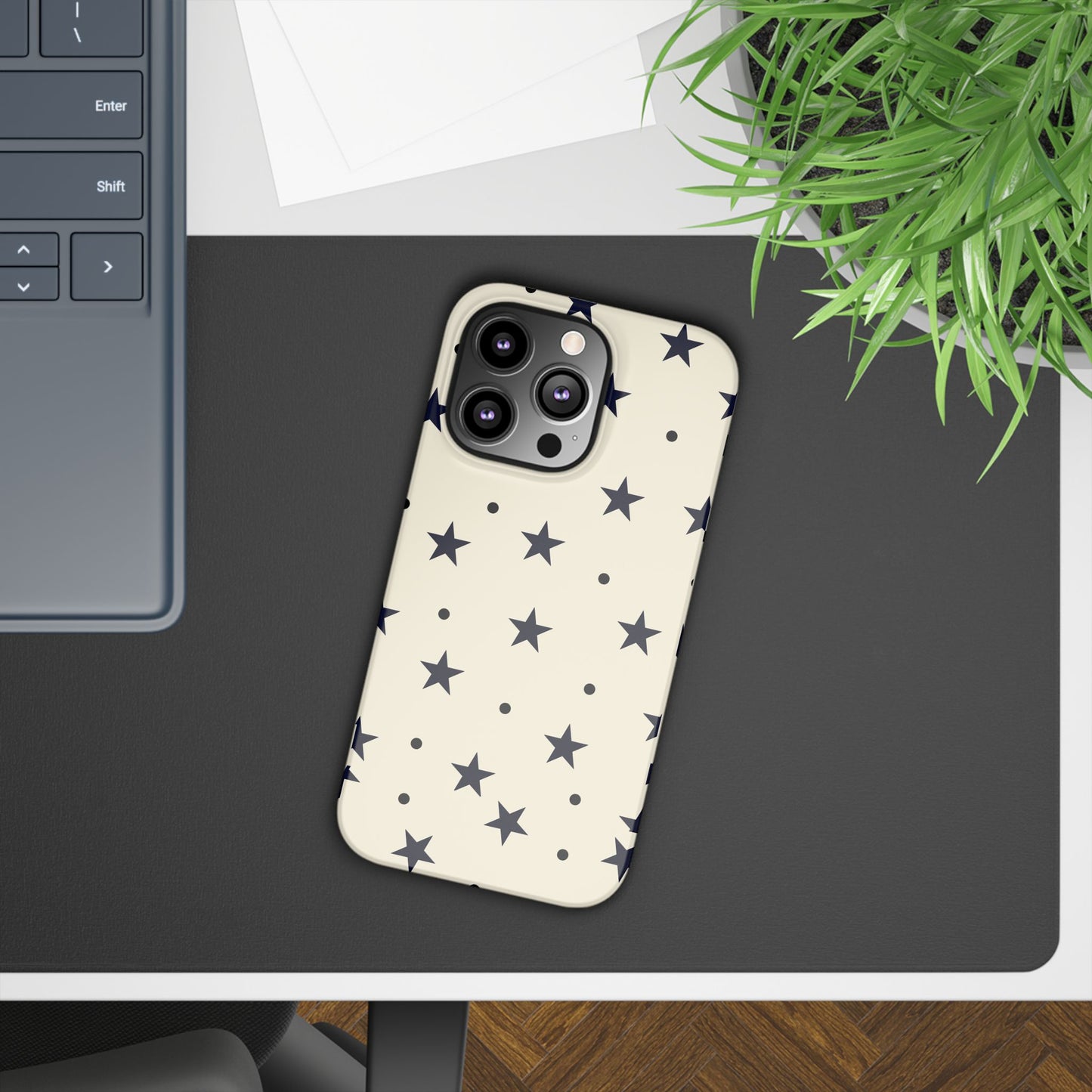 Navy Star Pattern Slim Phone Case - Stylish & Durable