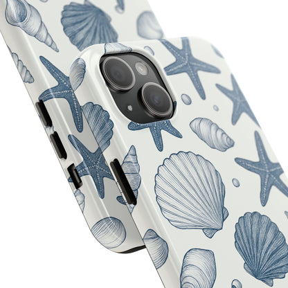 Z Coastal Shells Tough Phone Case - Nautical Design for Ocean Lovers