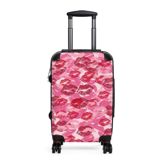 Stylish Suitcase with Lipstick Print | Perfect for Travel, Gifts, Valentine's Day, Weekend Getaways, Fashionable Luggage