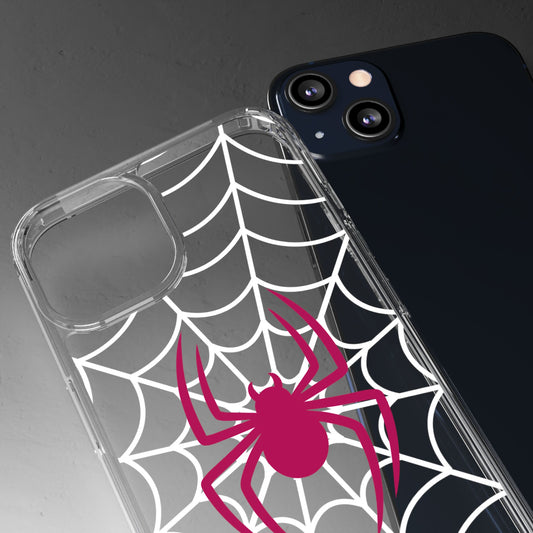 Spider Web Clear Phone Case - Stylish Protection
